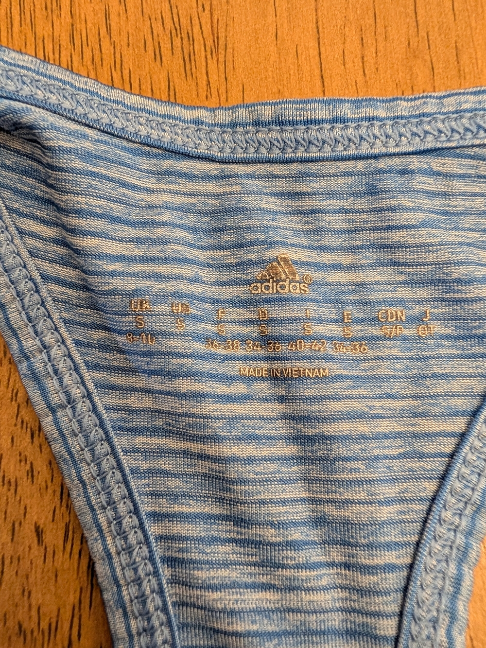 Adidas Blue Striped Racerback Tank Small - Picture 3 of 5